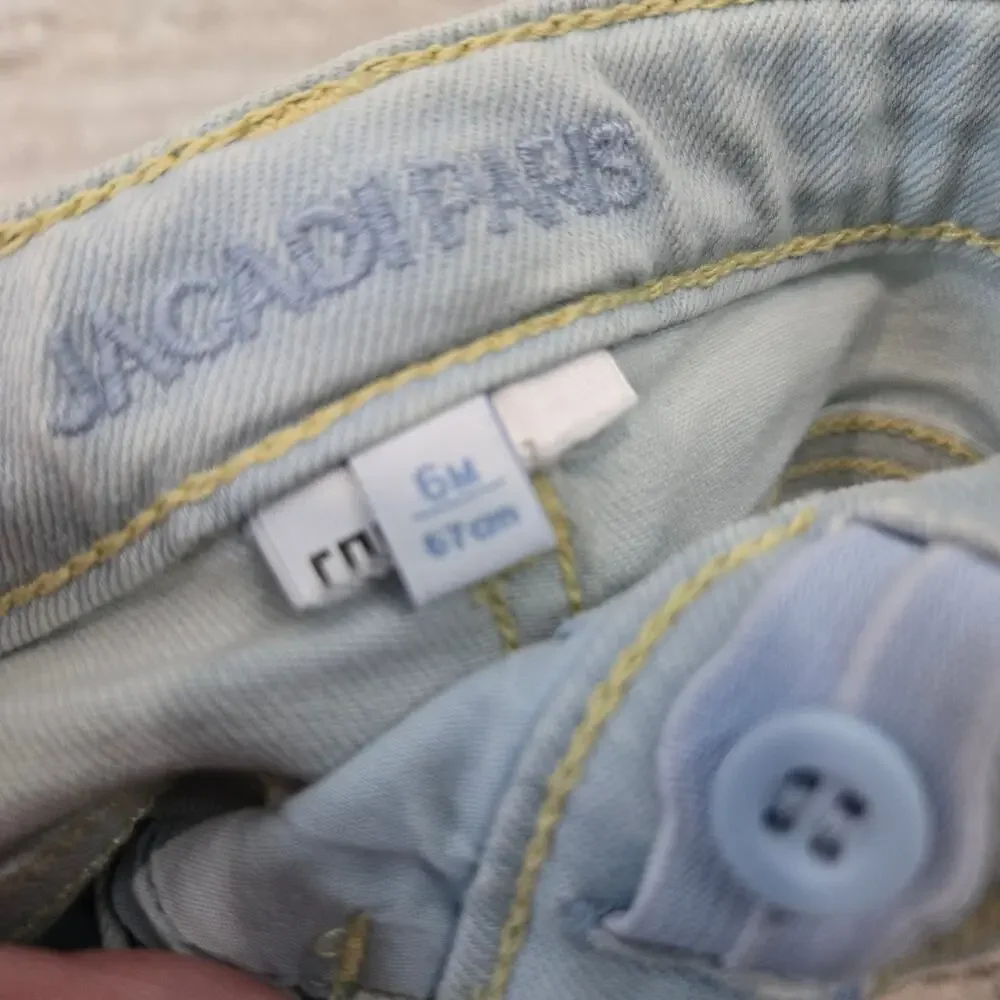 Jacadi Paris Baby Denim Jeans Straight Leg Light Wash 6 Month Girls‎